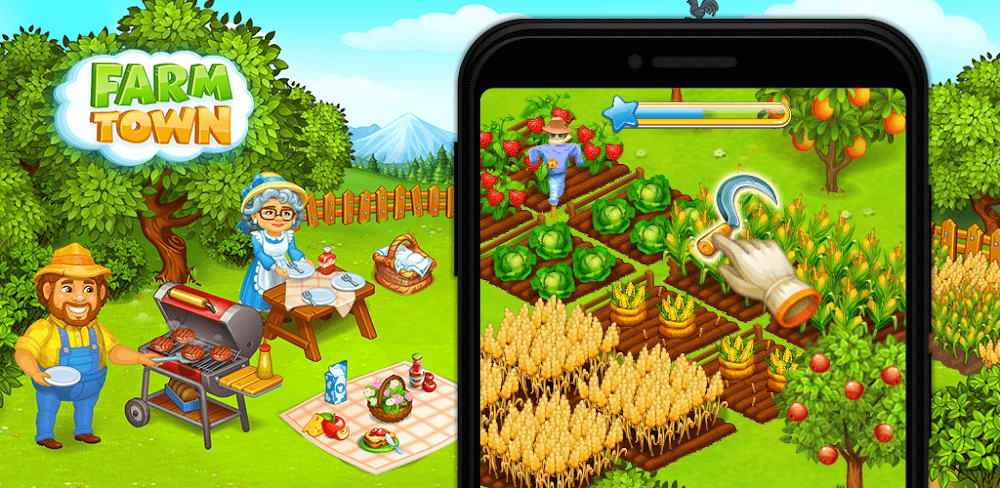 Farm Town Mod APK (Unlimited Money, Gems)