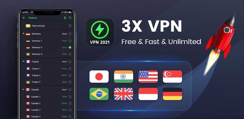 3X VPN Mod APK (VIP Unlocked)