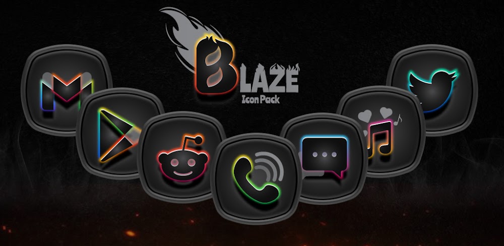 Blaze Dark Icon Pack Mod APK (Full Version)