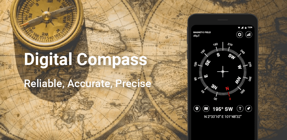 Digital Compass Mod APK (Premium Unlocked)