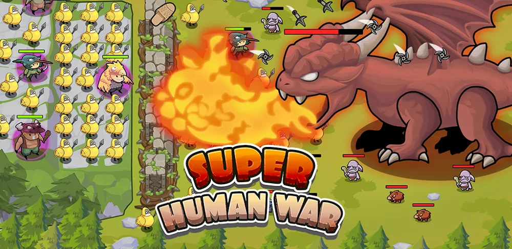 Super Human War: Idle RPG Mod APK (Menu, God Mode, Free Upgrades)